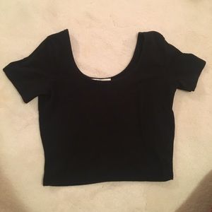 Black T-shirt Crop Top